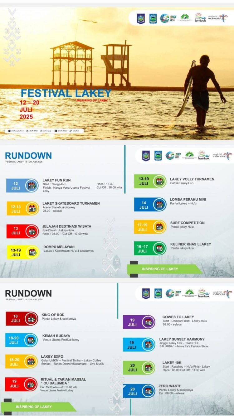 Ini Rundown Kegiatan Festival Lakey yang Harus Anda Ketahui