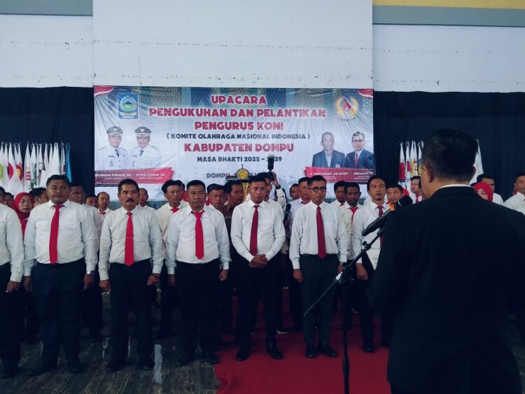 Pengurus KONI Dompu Dilantik Mori Hanafi, Ditekan Tanggungjawab-Target Prestasi