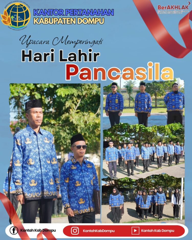 BPN Dompu Gelar Upacara Hari Pancasila