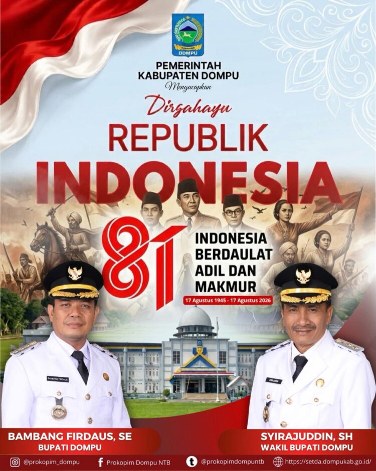 Bagian Umum Sekretariat Daerah (Setda) Dompu Mengucapakan Dirgahayu Republik Indonesia ke 81